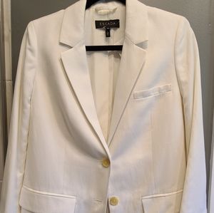 Escada Off White Linen Blazer 38